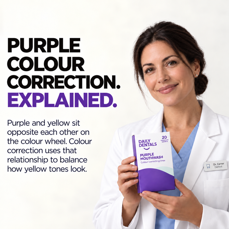 Daily Dentals Purple Whitening Mouthwash — 20 individual sachets