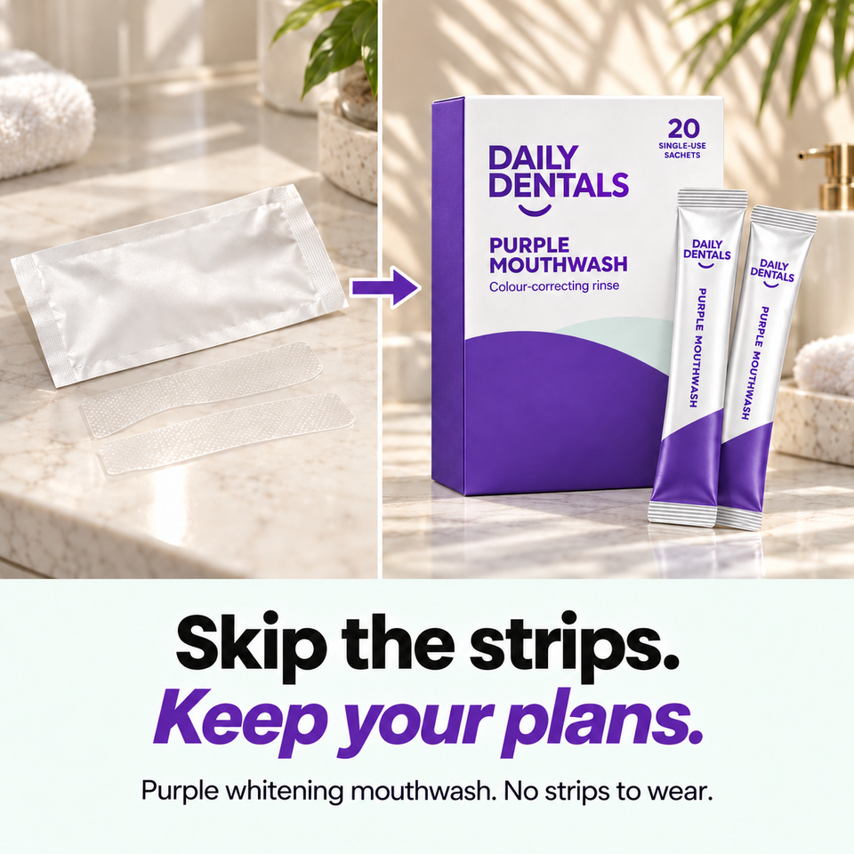 Daily Dentals Purple Whitening Mouthwash — 20 individual sachets