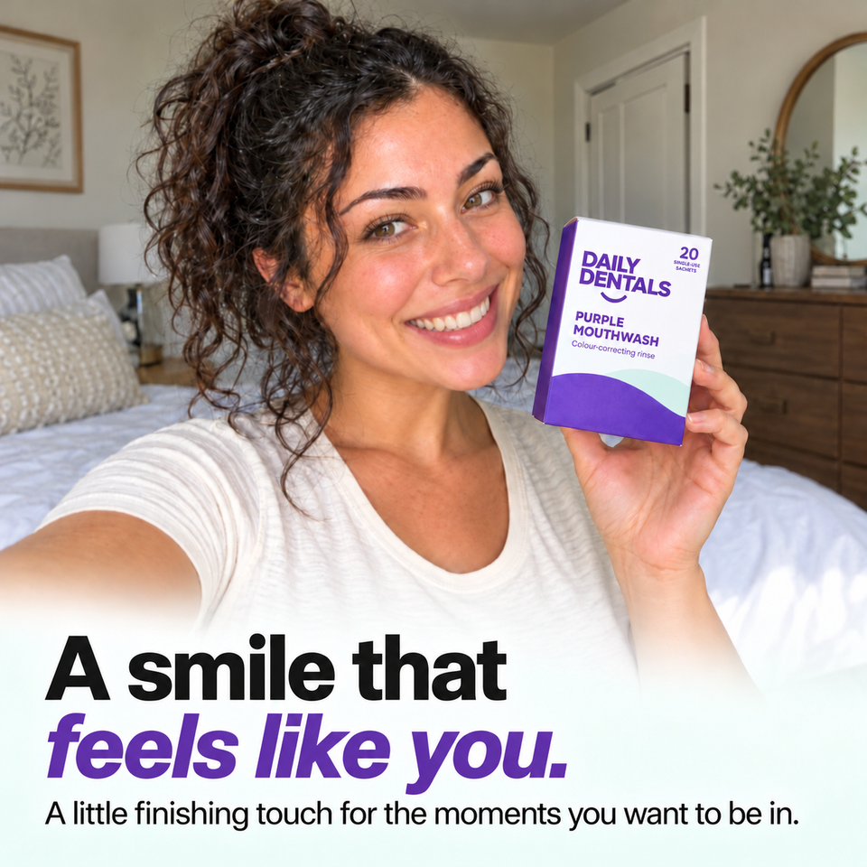 Daily Dentals Purple Whitening Mouthwash — 20 individual sachets