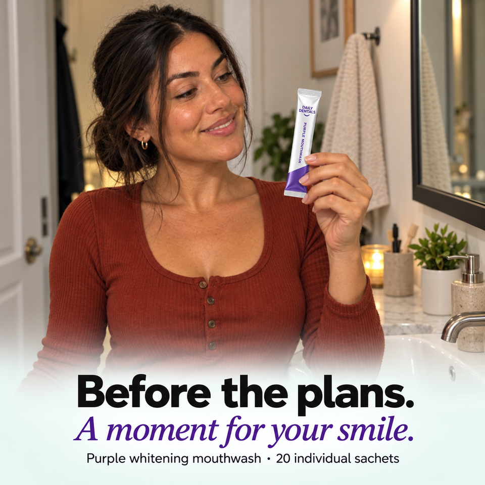 Daily Dentals Purple Whitening Mouthwash — 20 individual sachets