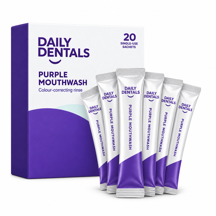 Daily Dentals purple mouthwash format